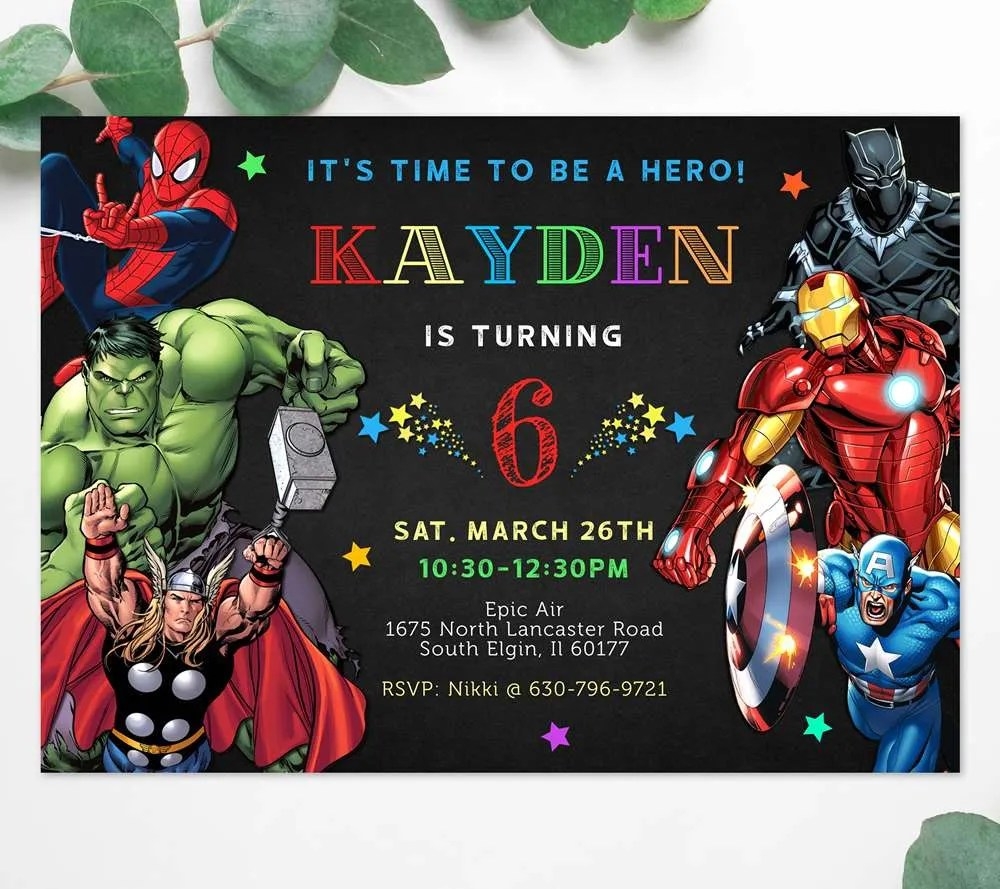 Avengers Invitation Template Printable Word Searches