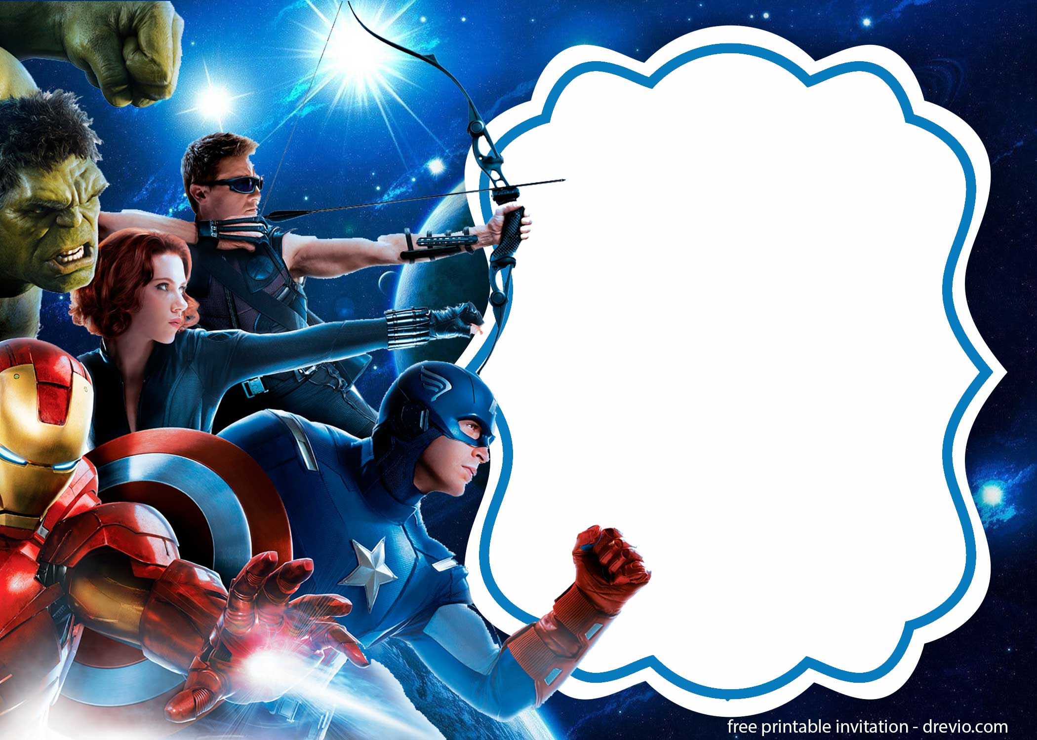 avengers invitation template