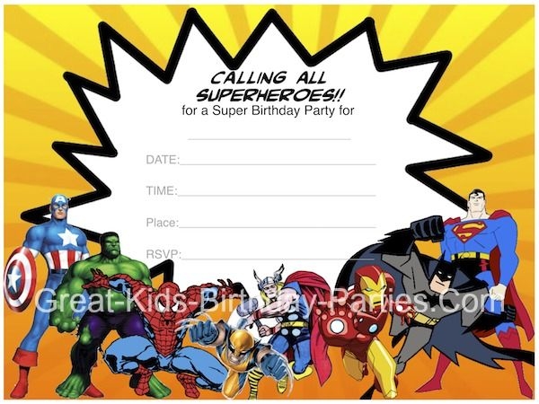 Avengers Invitations Template Free Database