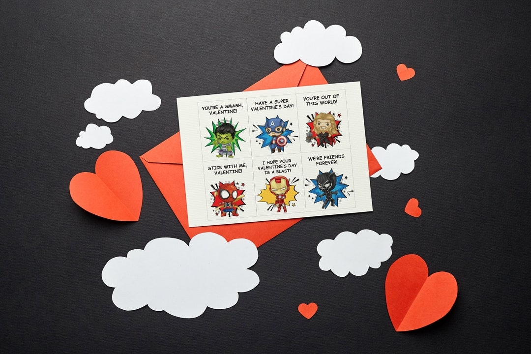 Avengers Valentines Cards Instant Download Etsy