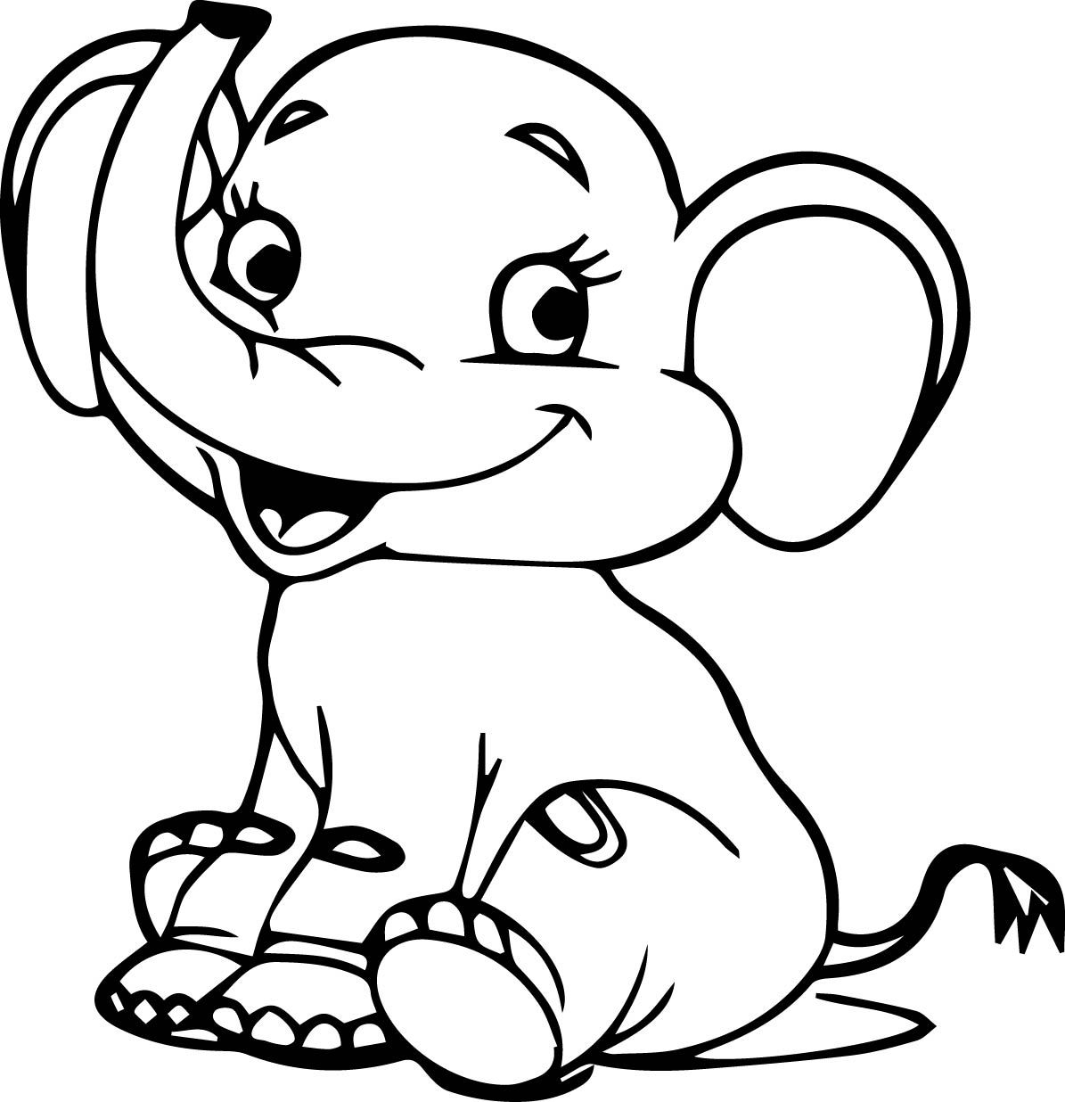 elephant free coloring pages