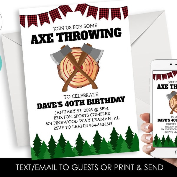 axe throwing invitation template free