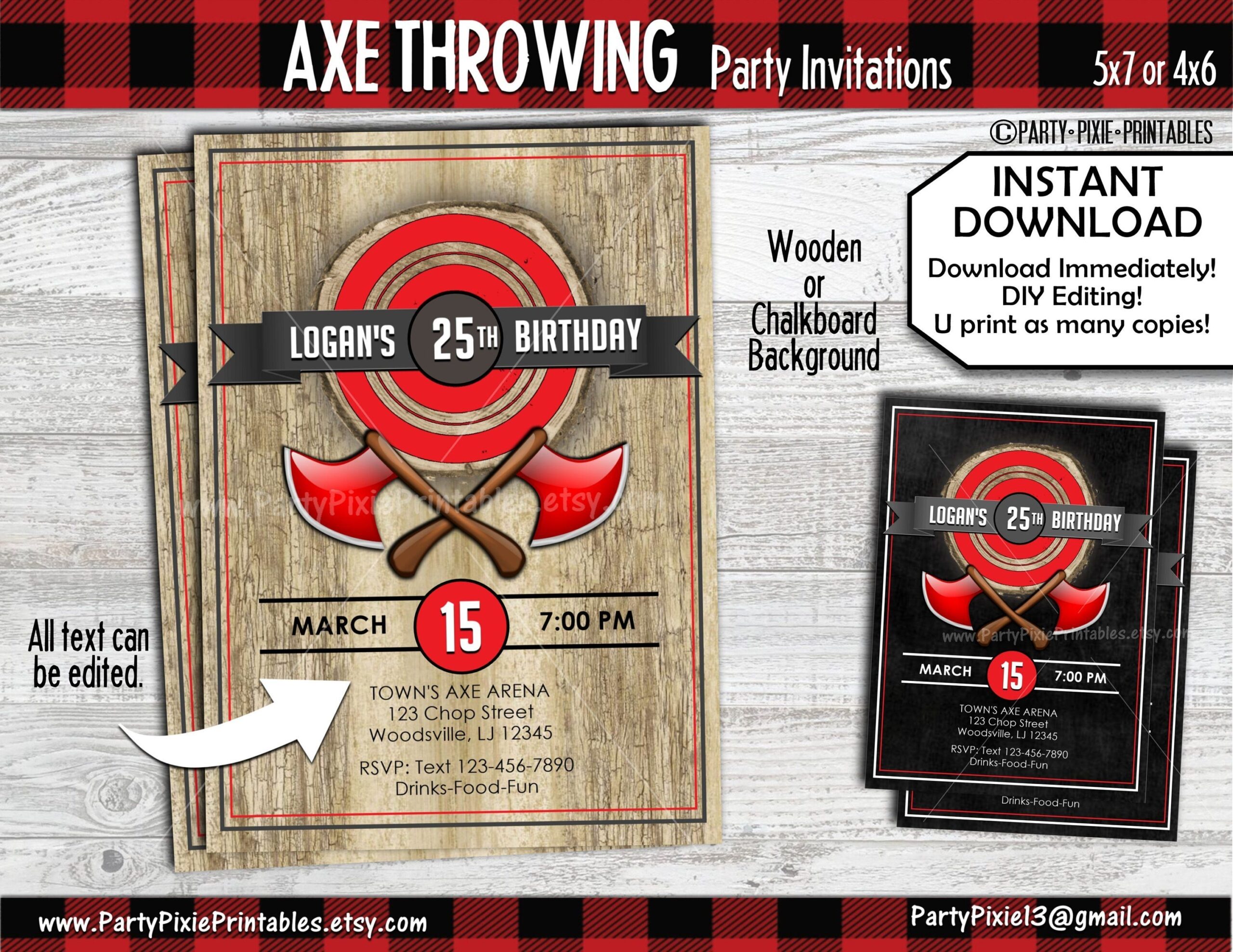 axe throwing invitation template