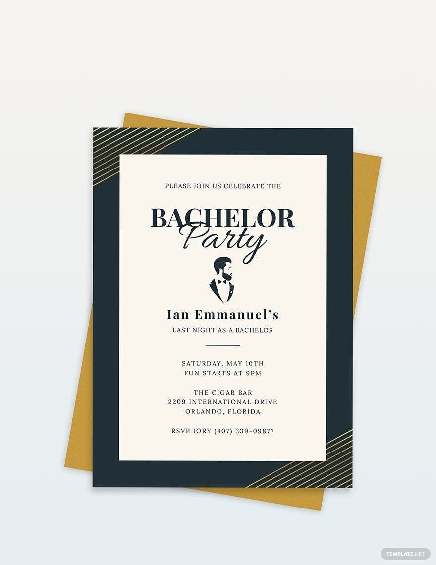Bachelor Party Invitation Template In PSD Pages Illustrator 