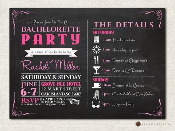 Bachelorette Invite Templates