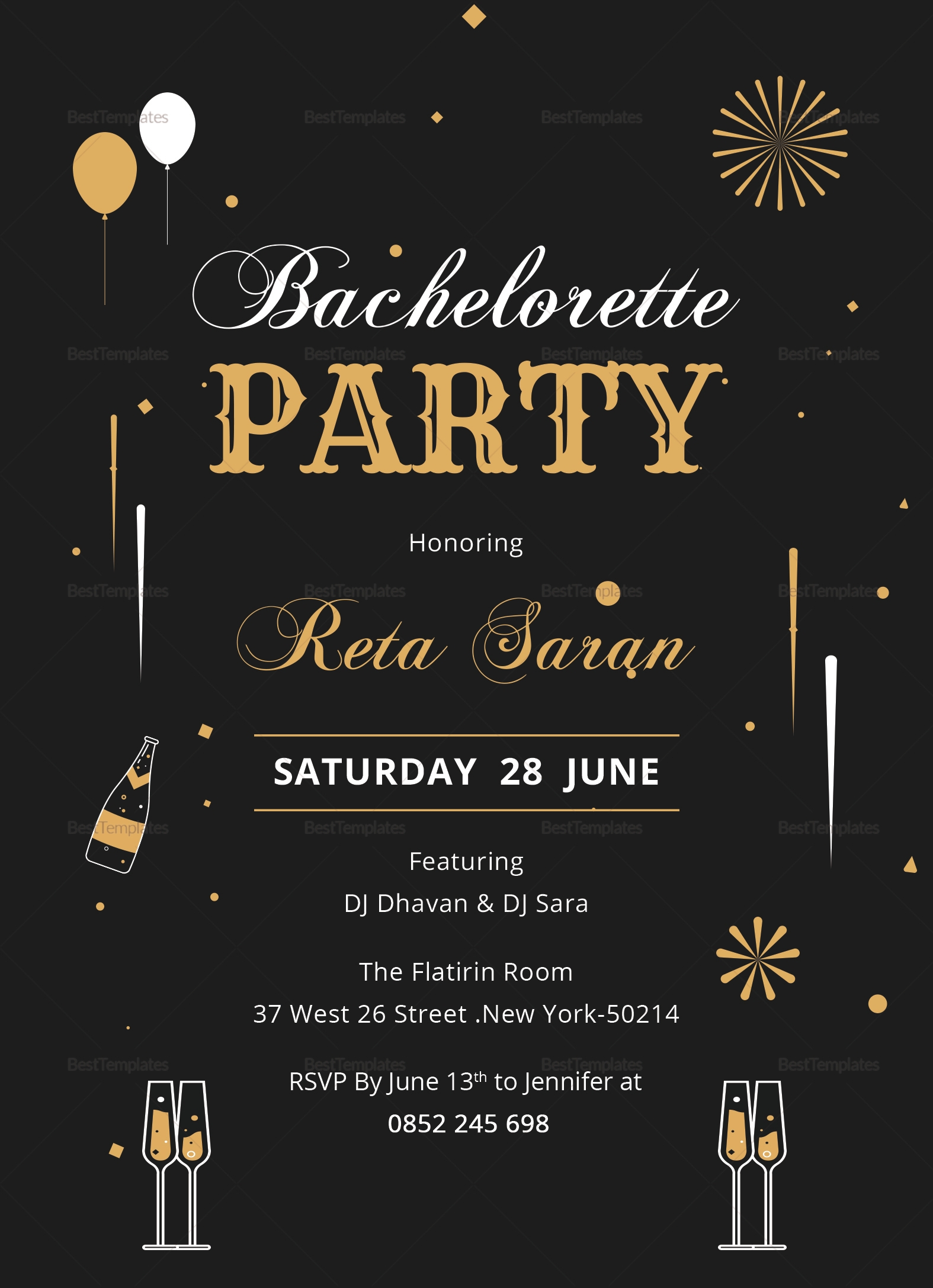 bachelor invitation templates free