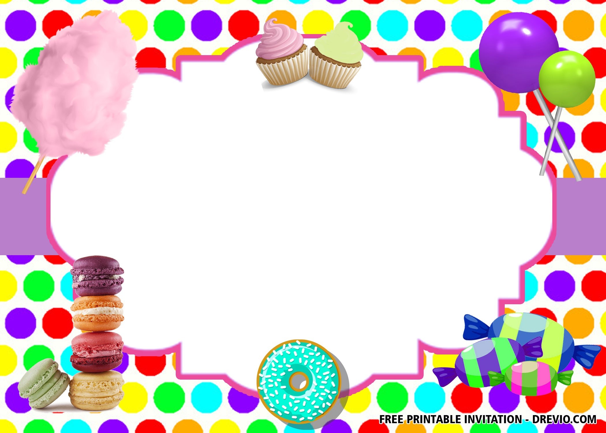 Background Candyland Theme Invitation Templates