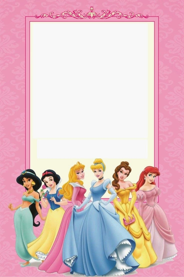 Background Disney Princess Invitation Template