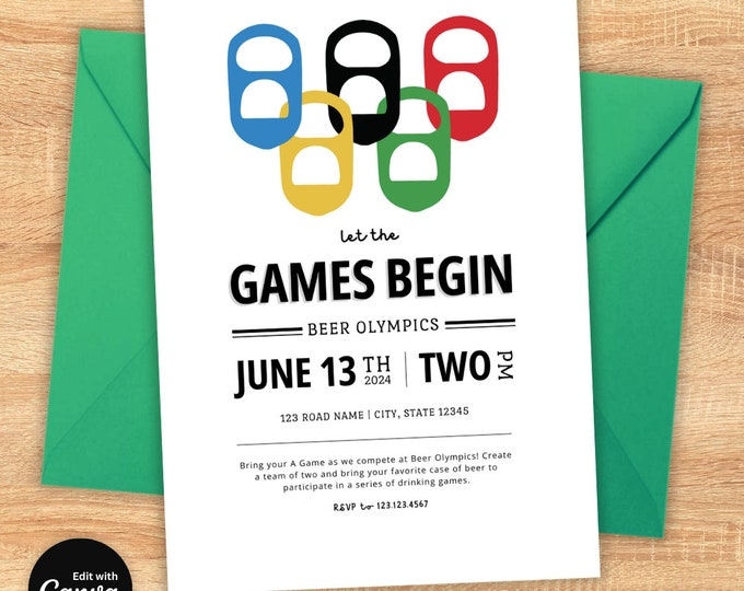 beer olympics invitation template