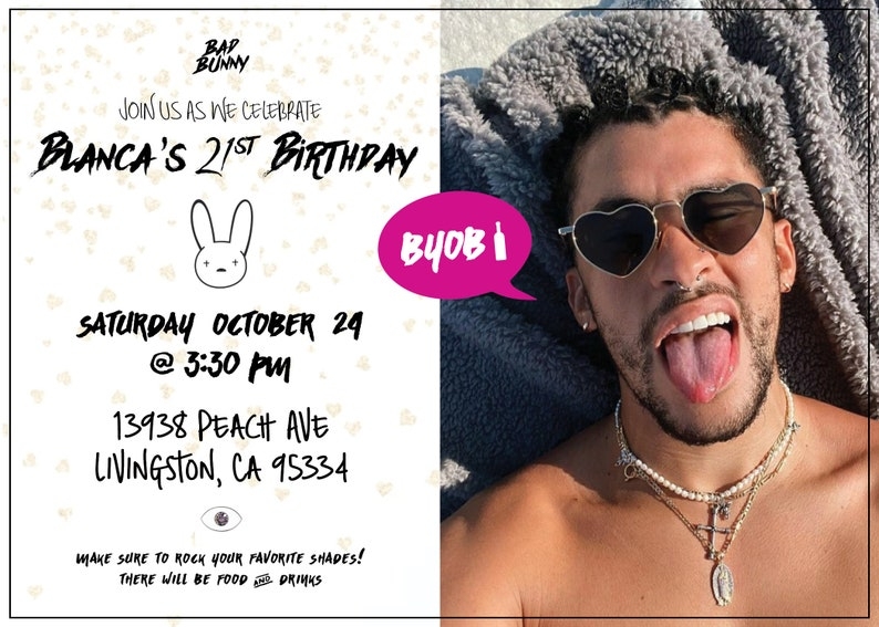 bad bunny invitation template