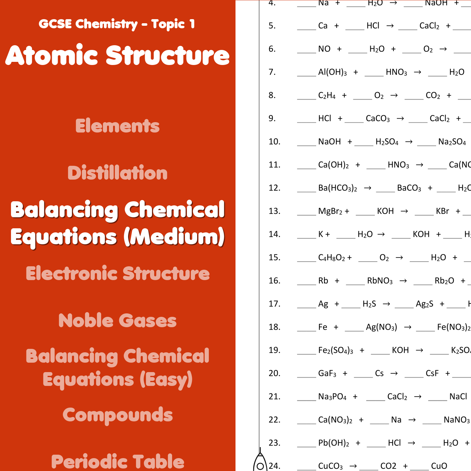 balance equation worksheet with answers