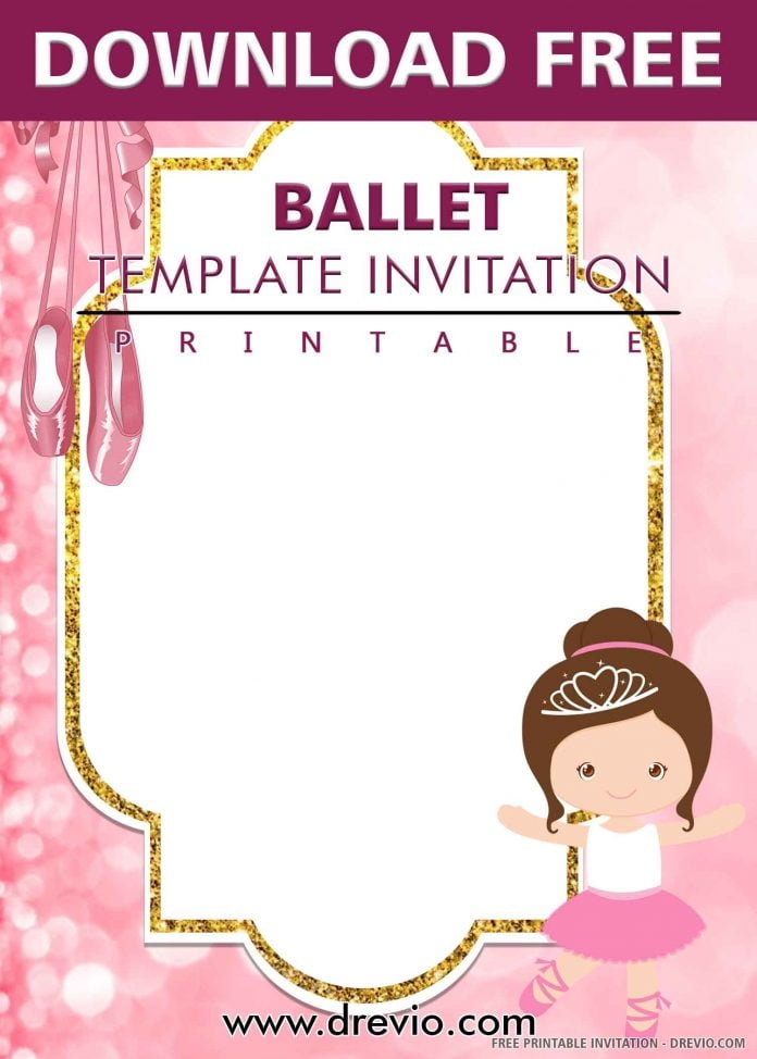 Ballet invitation template watermark Download Hundreds FREE PRINTABLE 