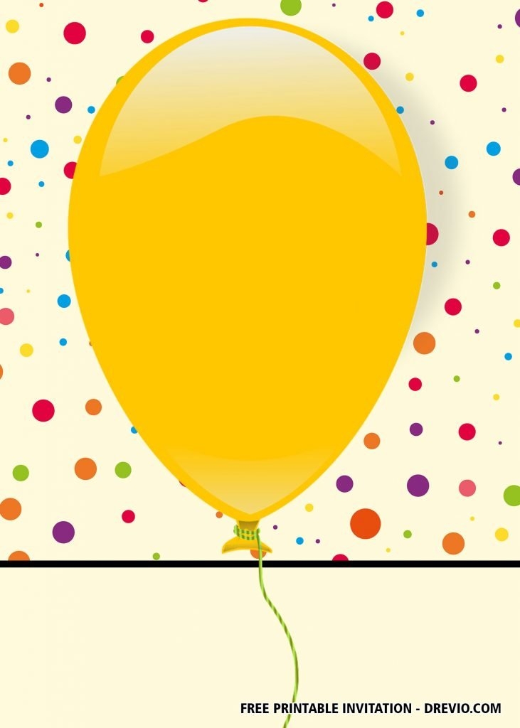 Balloon Birthday Invitation 1 FREE Invitation Templates Drevio