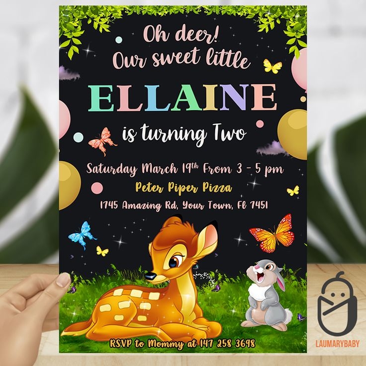 BAMBI BIRTHDAY INVITATION TEMPLATE Laumarybaby Birthday Favorites 