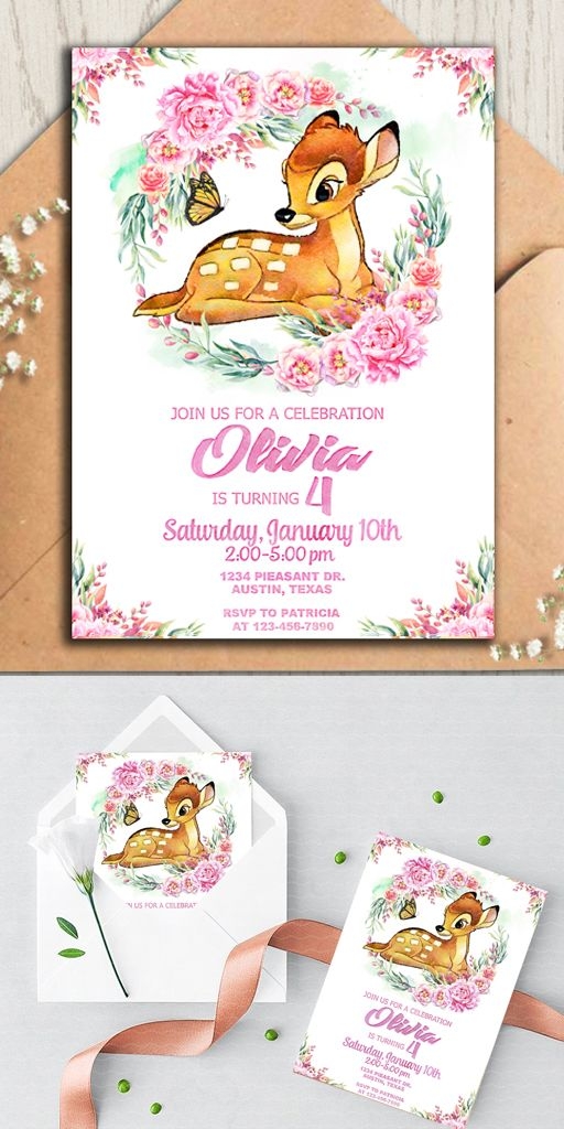 bambi invitation template free
