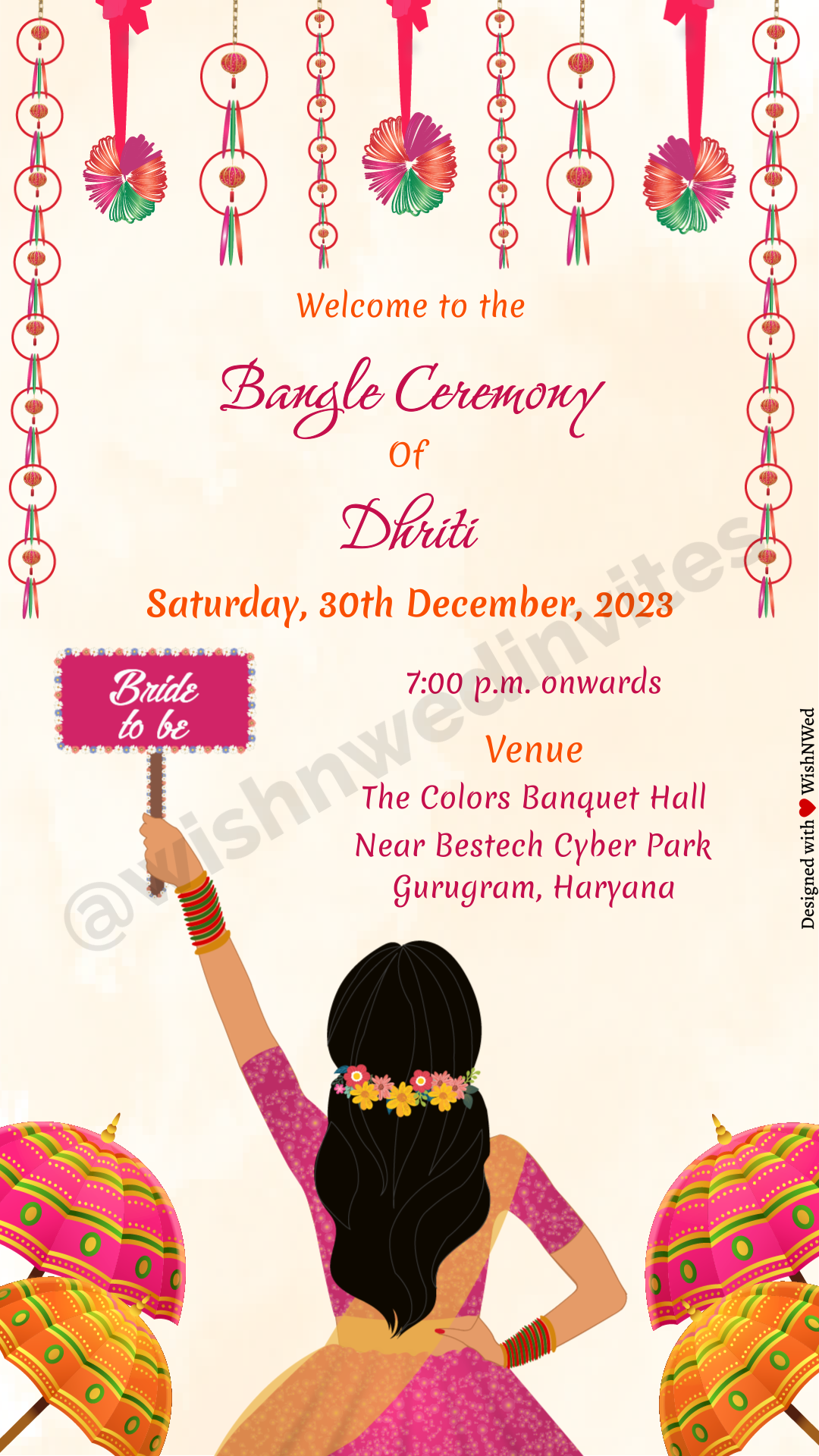 bangle ceremony invitation template free download