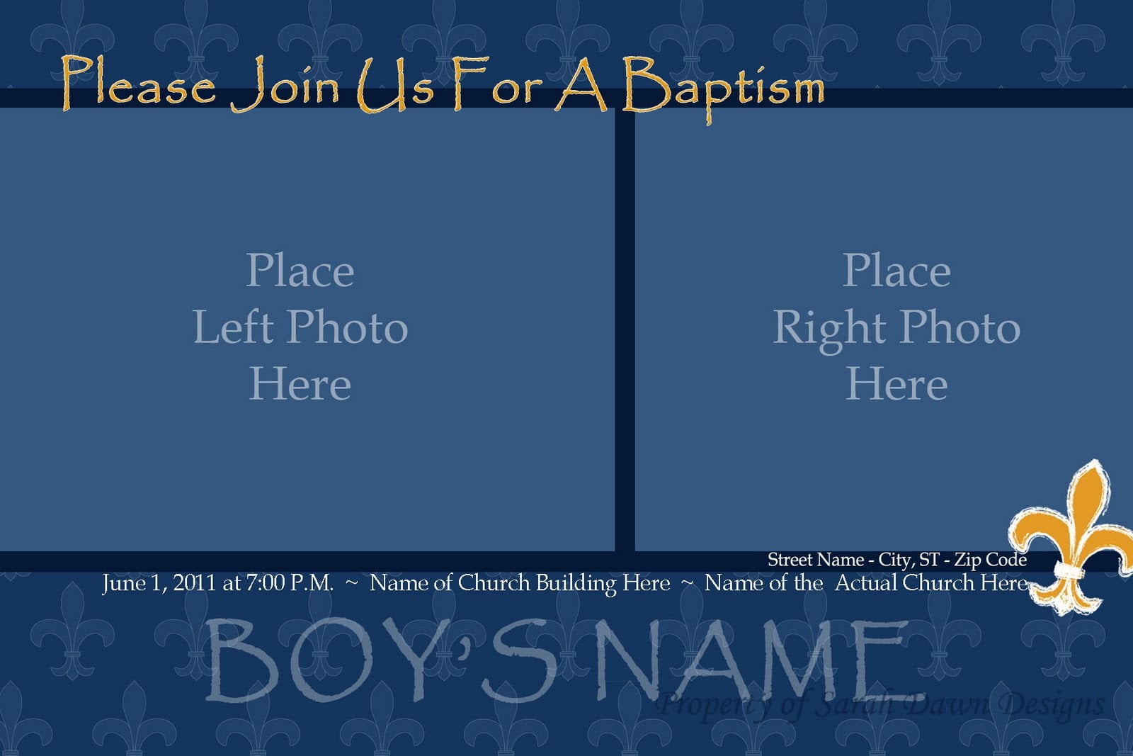 Baptism Invitation Blank Template Free Download