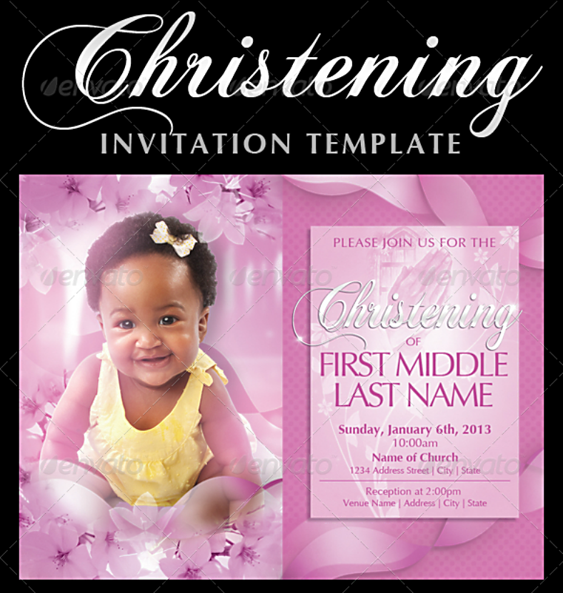 baptism and birthday invitation template