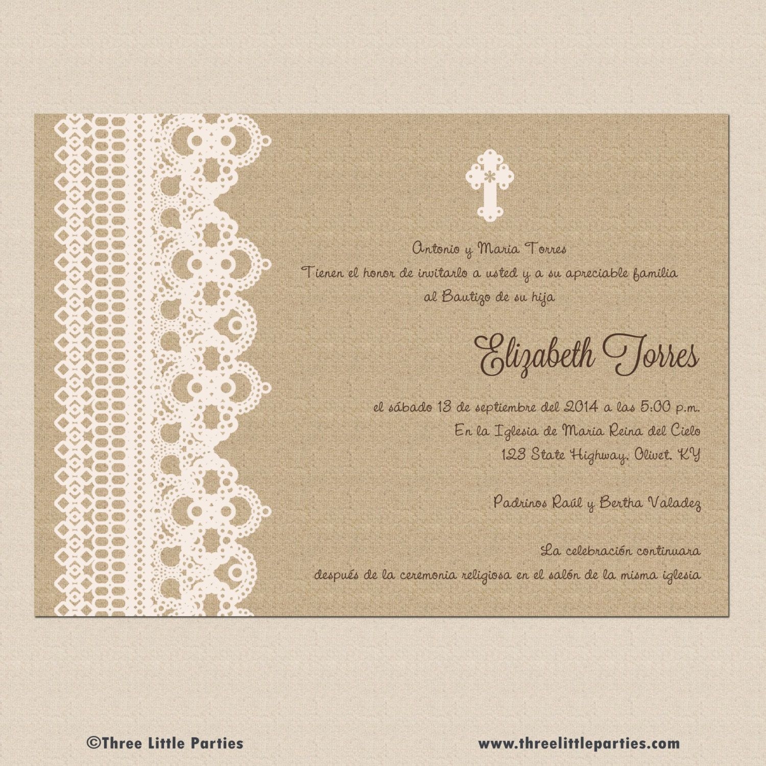 Baptism Invitations In Spanish Template
