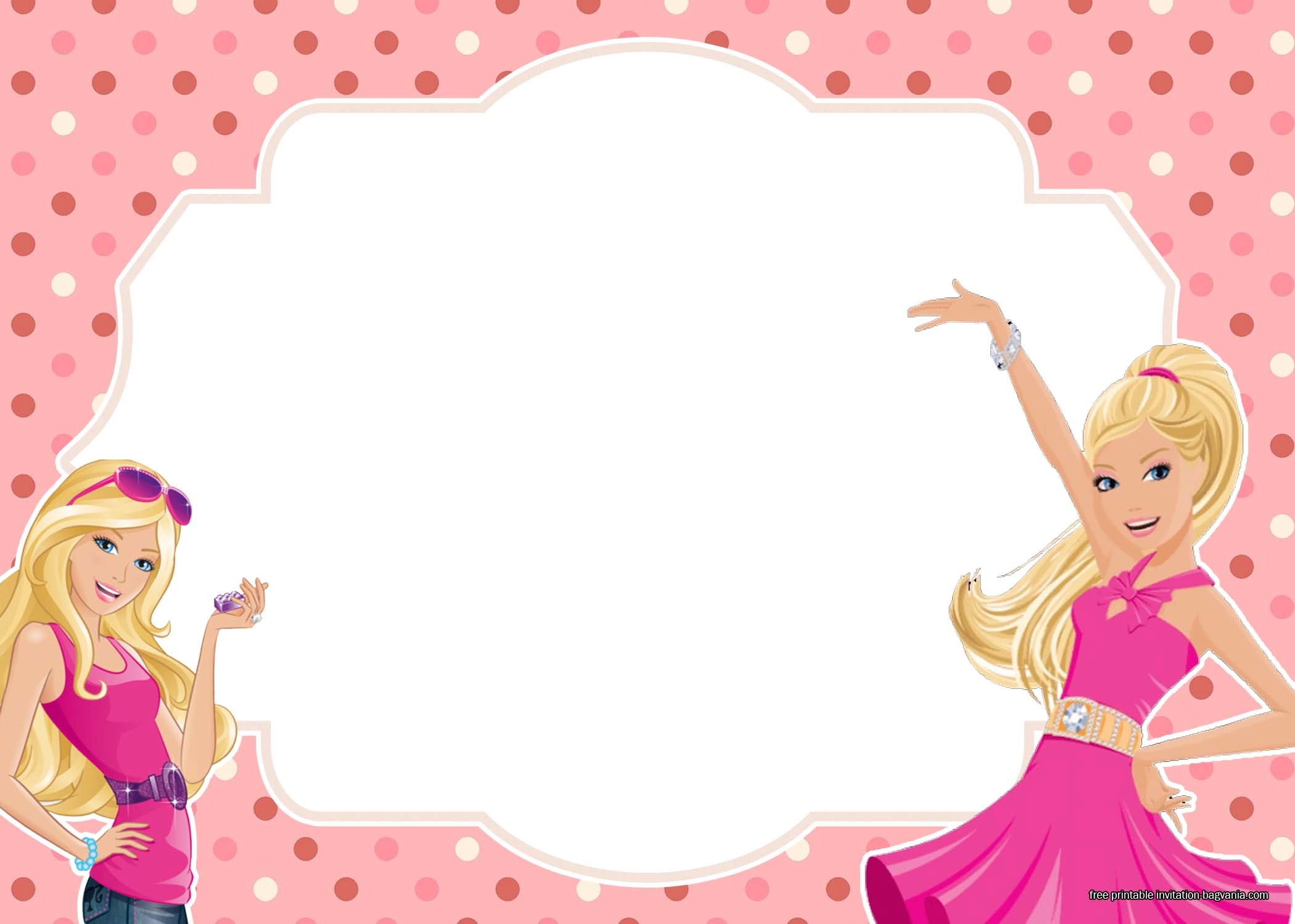 barbie template invitation