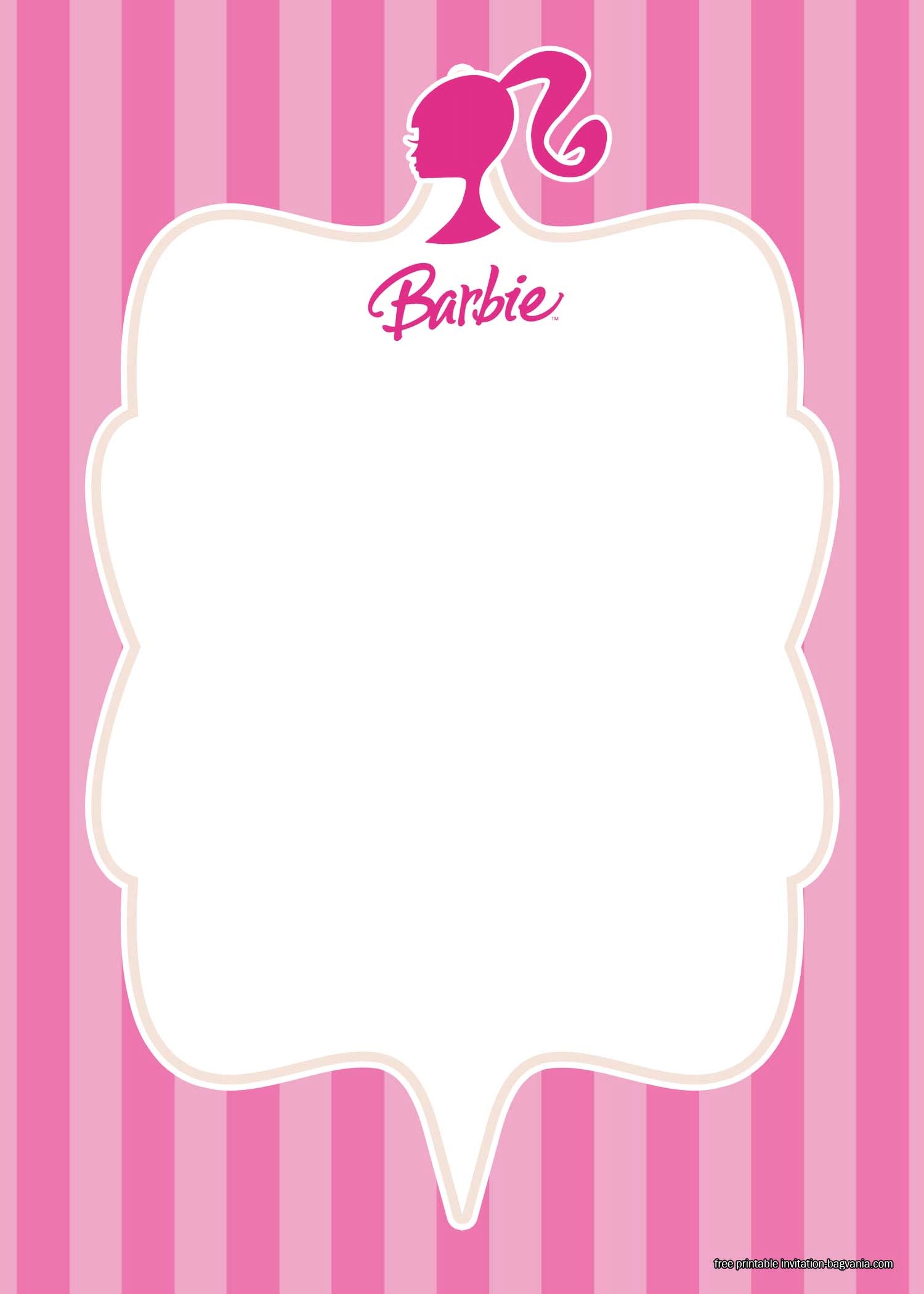 barbie party invite template