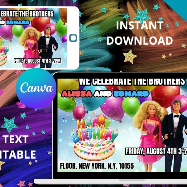 Barbie Ken Invitation Etsy