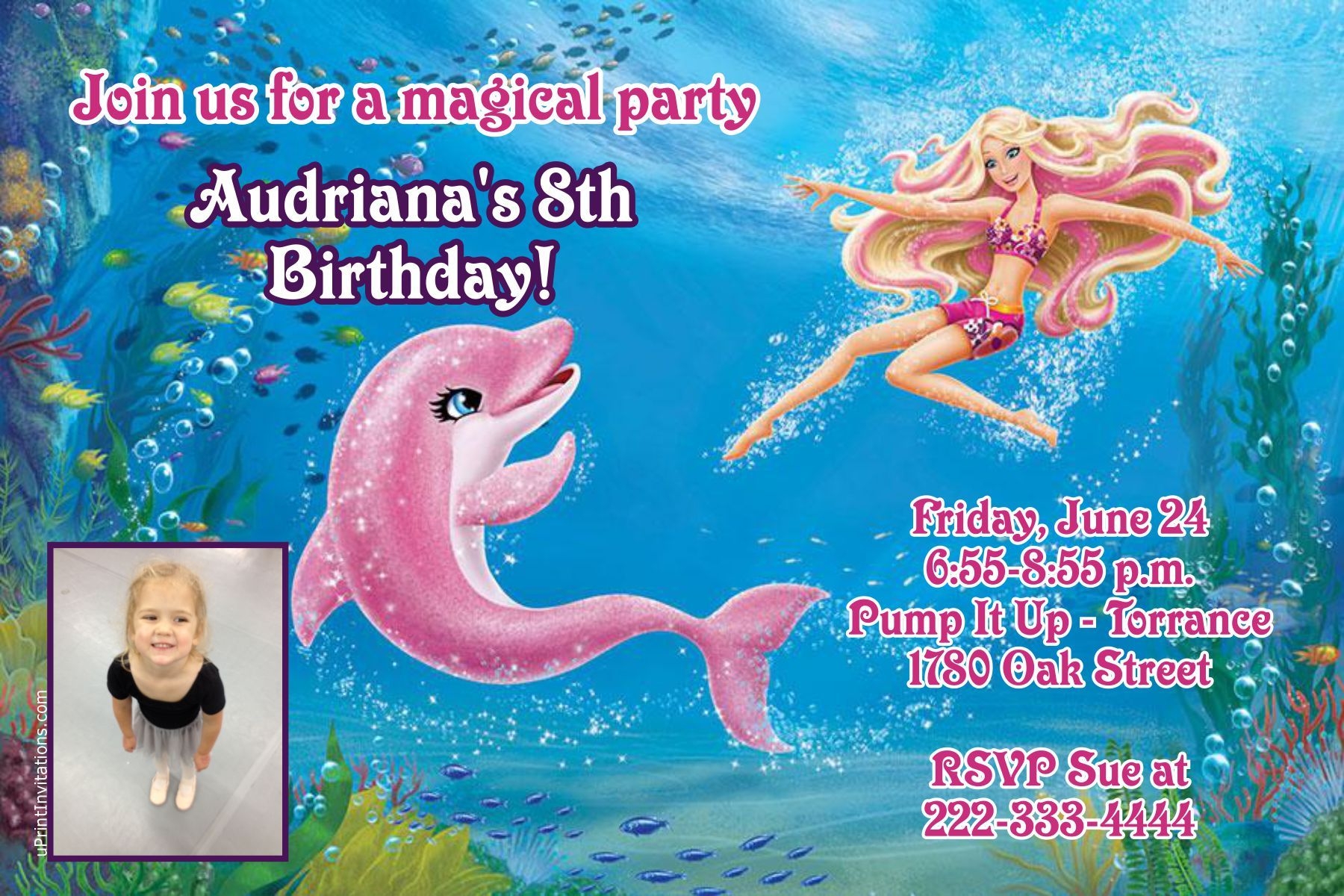 barbie mermaid invitation template