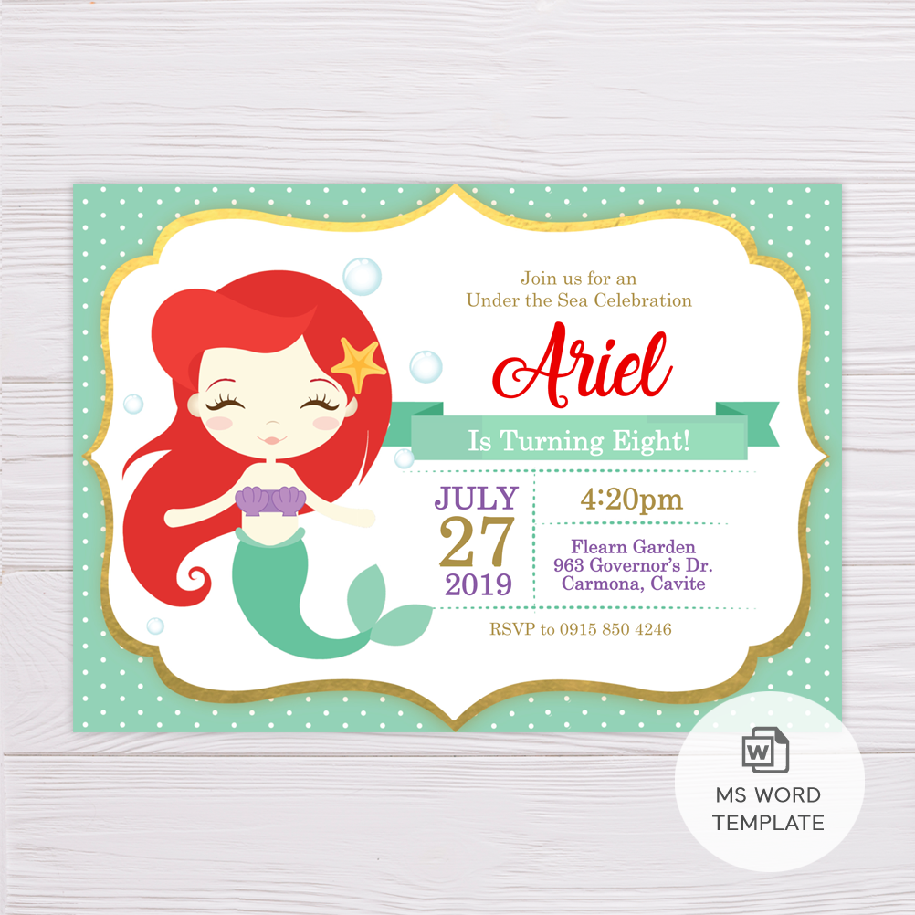 Barbie Mermaid Invitation Template FREE Barbie Birthday Invitation 