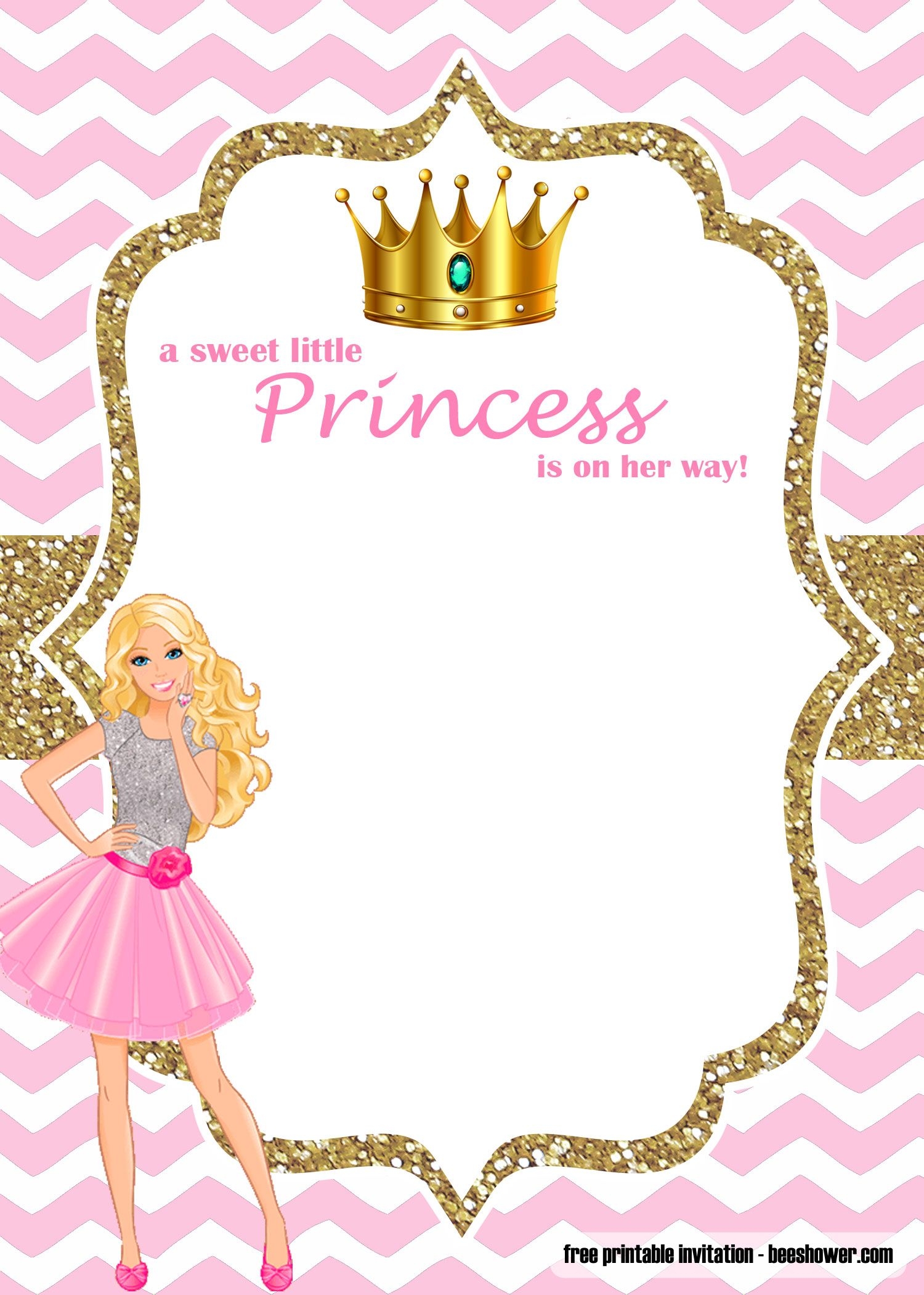 barbie invitation card template