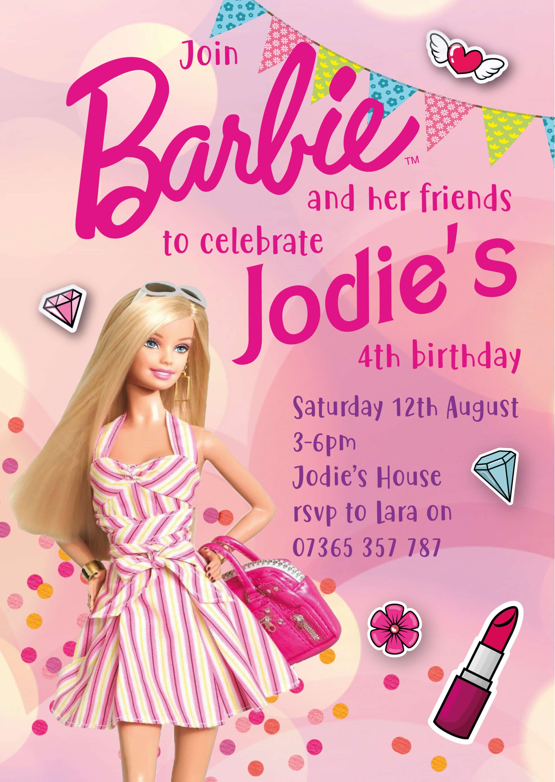 Barbie Party Invite Template Printable Word Searches