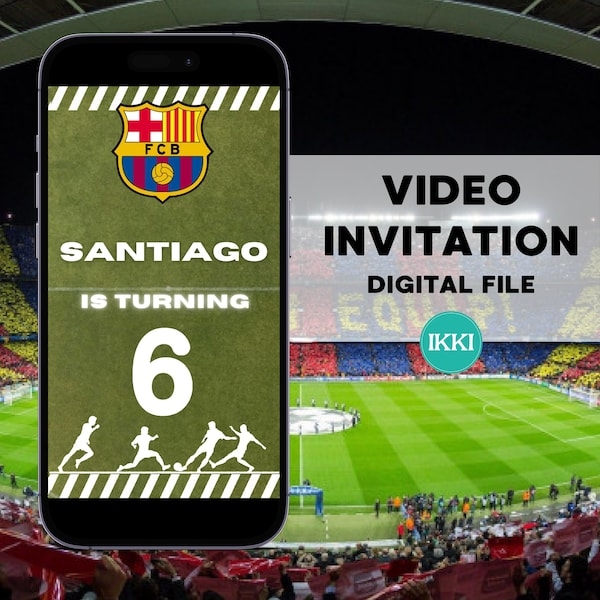 Barcelona Soccer Birthday Invitation Etsy