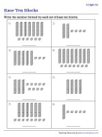 counting base ten blocks worksheets