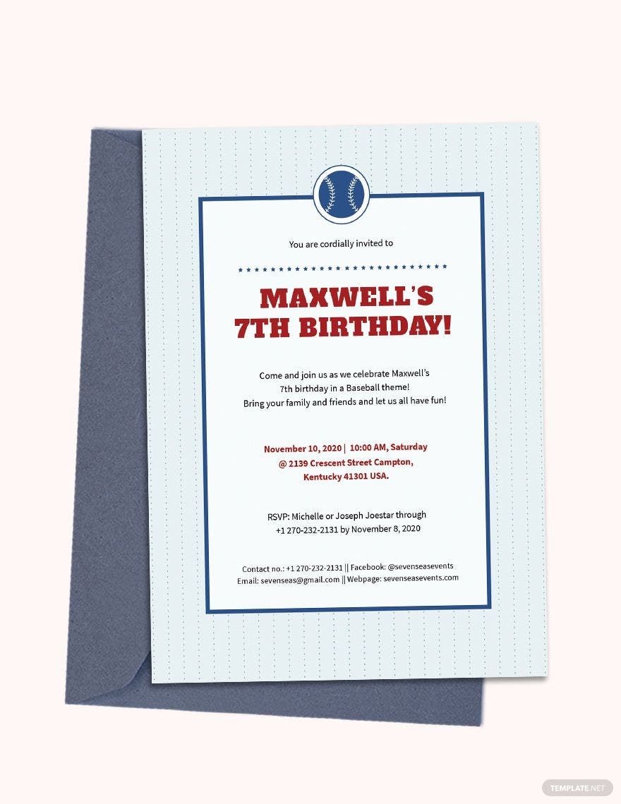 Baseball Invitation Template In PSD Word Illustrator Publisher 