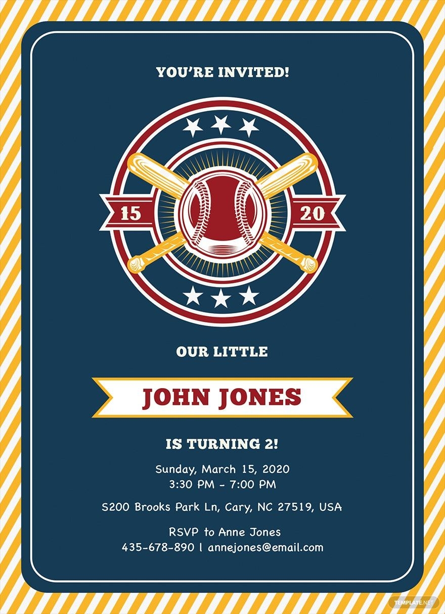 baseball themed invitation template