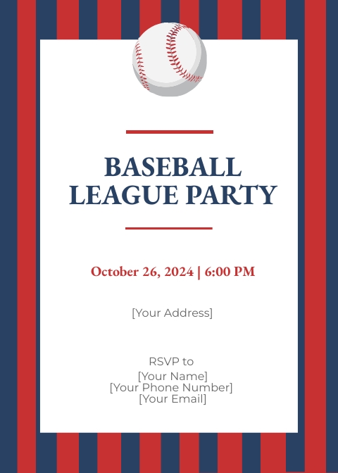 Baseball Party Invitation Templates Edit Online Download Example