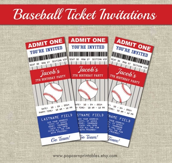 Baseball Ticket Invitation Template Free