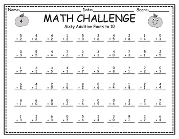 addition fact practice worksheets