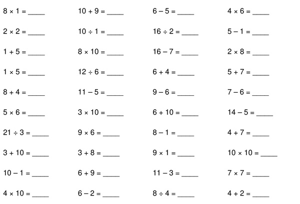Basic Math Facts Worksheet A Comprehensive Practice Tool Free