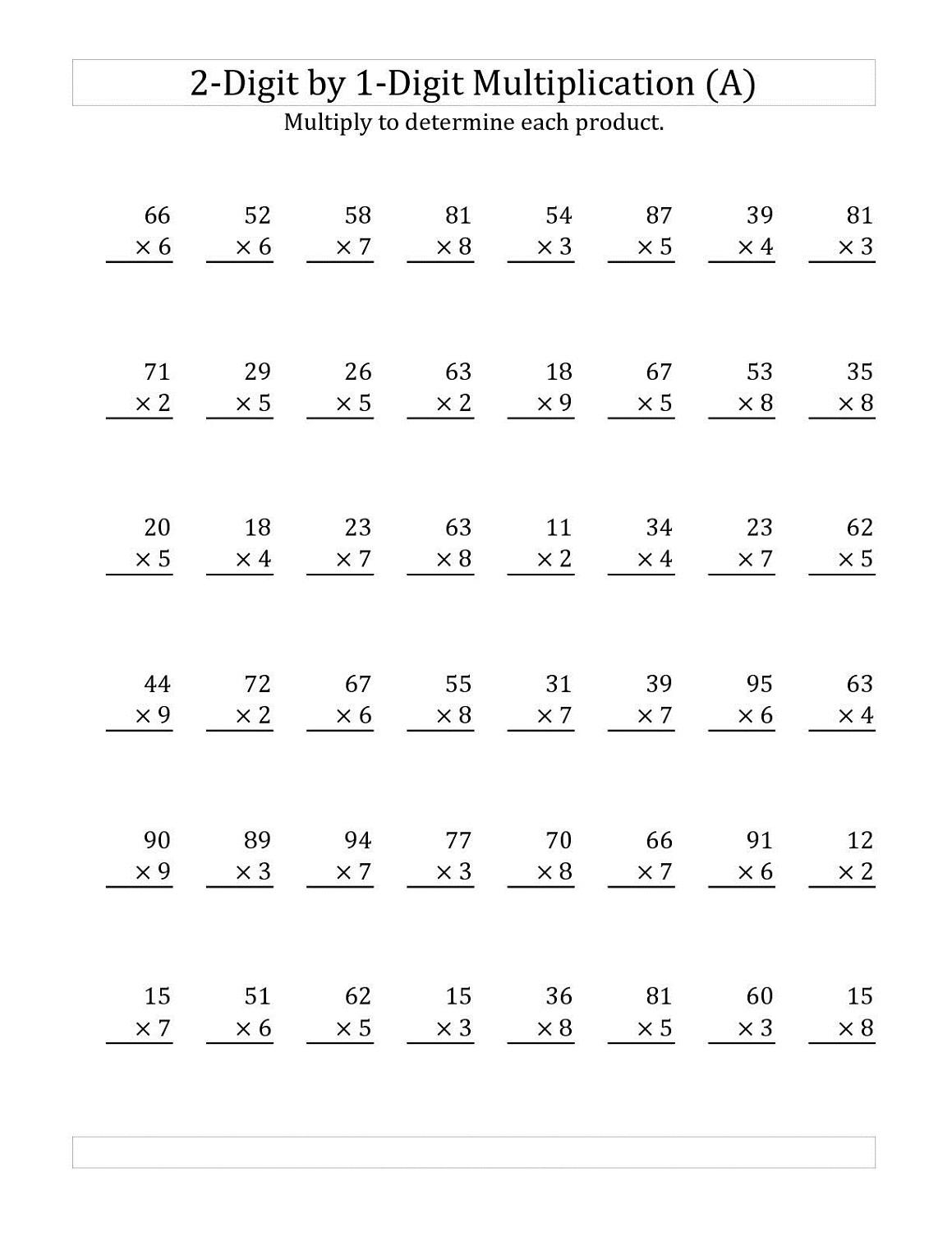 free multiplication worksheets grade 3