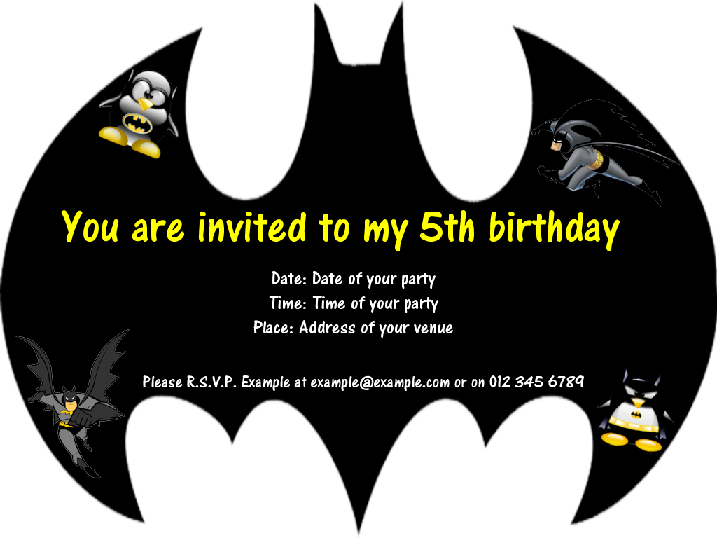 Batman Birthday Card Template Card Template