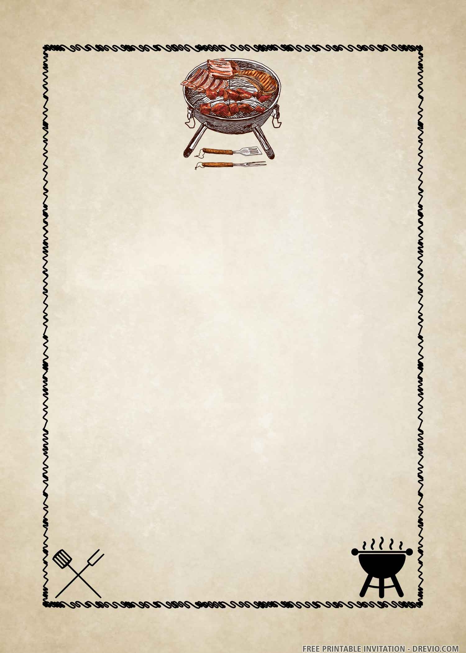 Bbq Invitation Templates Free Download Printable Word Searches