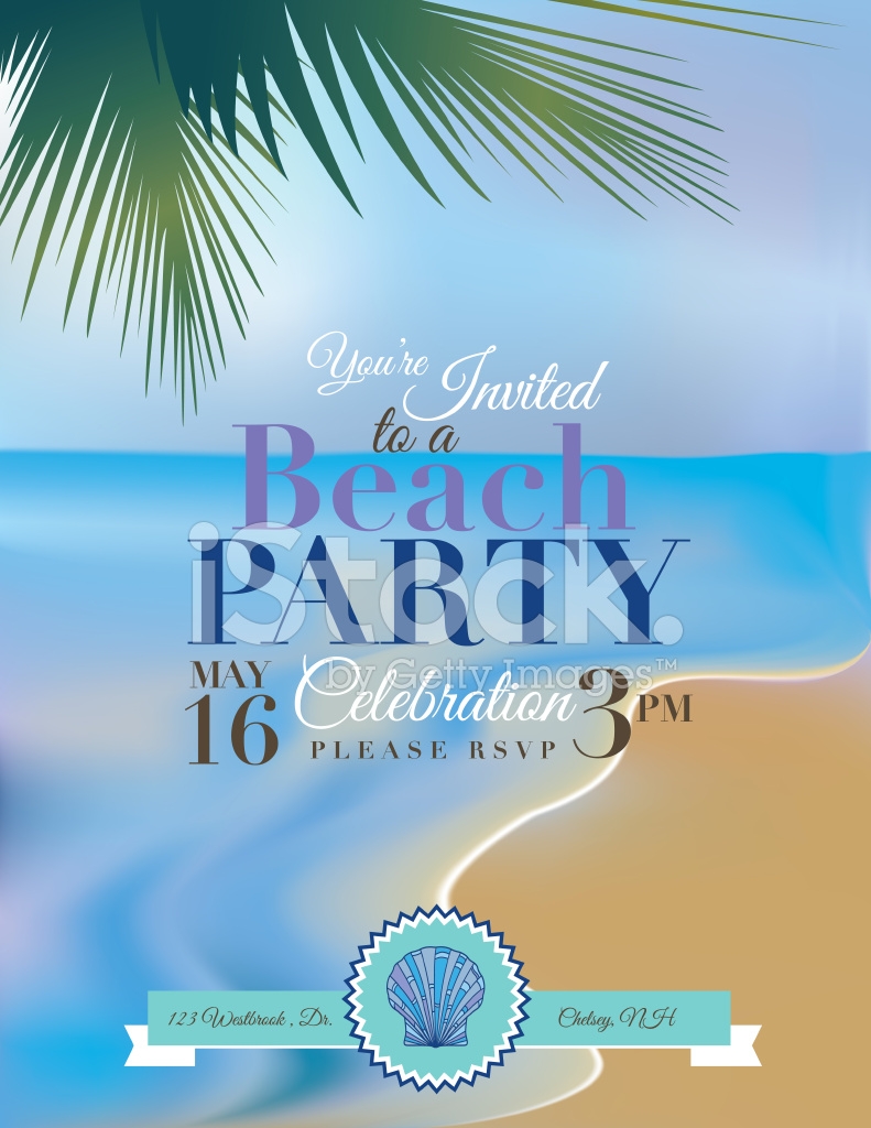 beach themed party invitation template