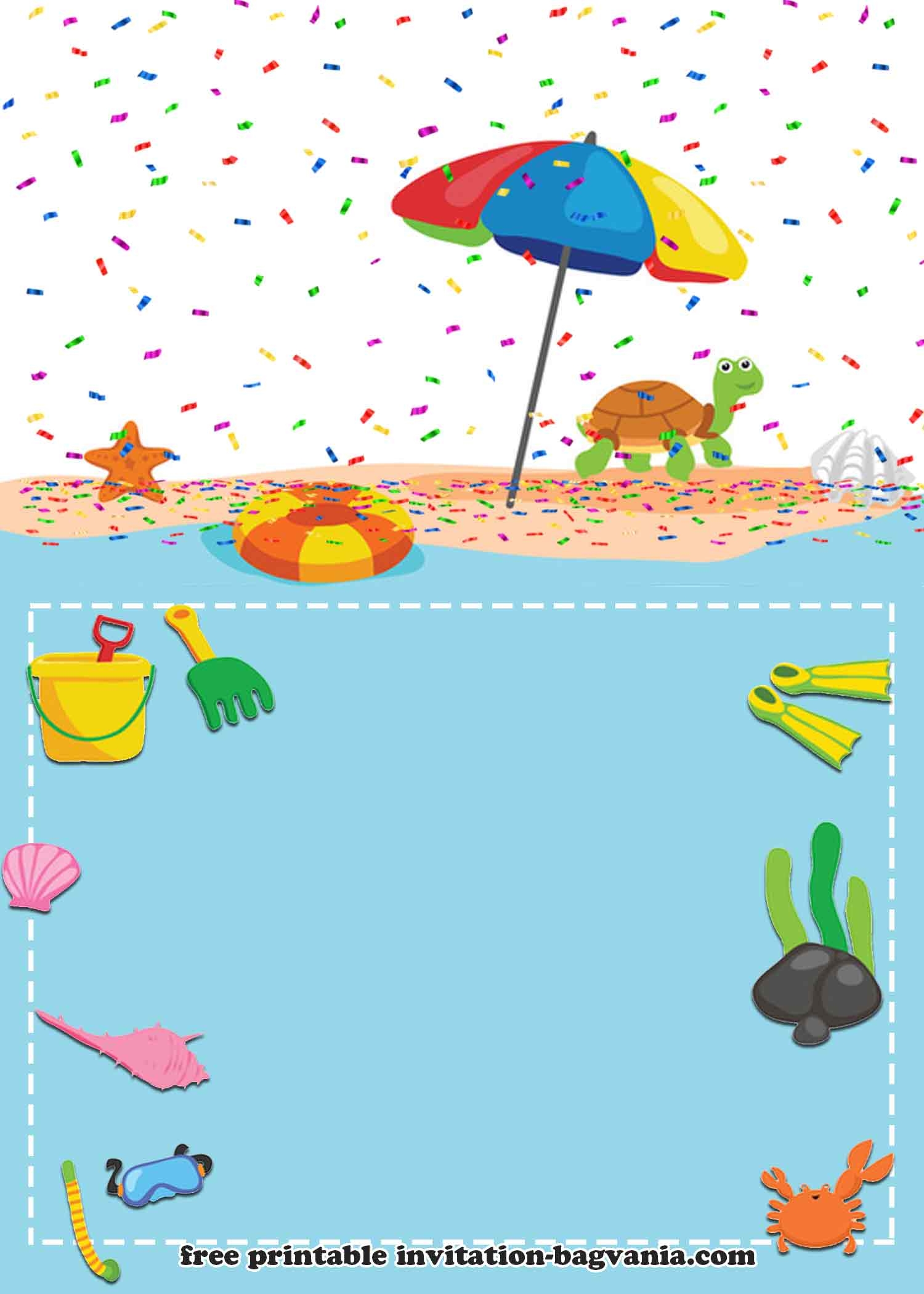 Beach Party Invitation Template Free