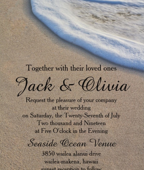 Beach Wedding Invitations Templates Free
