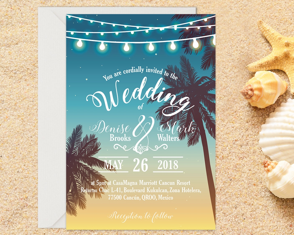 Beach Wedding Invitations Templates Free