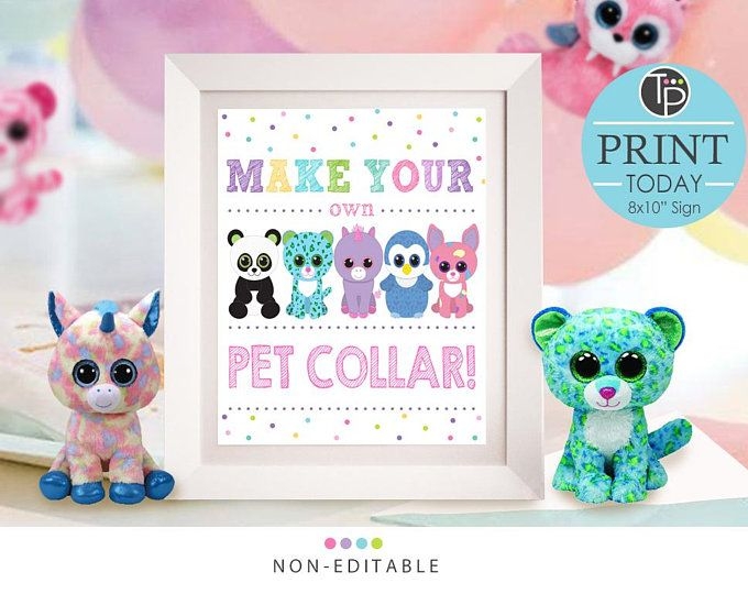 Beanie Boo Invitation Beanie Boo Birthday Party Kit Adopt Etsy 