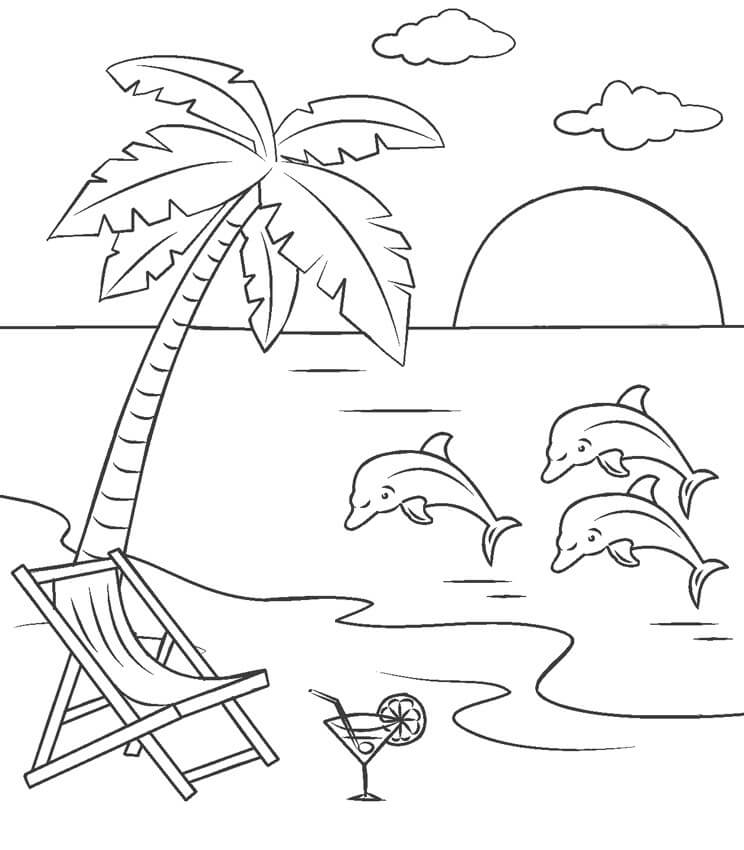 free coloring pages of the beach