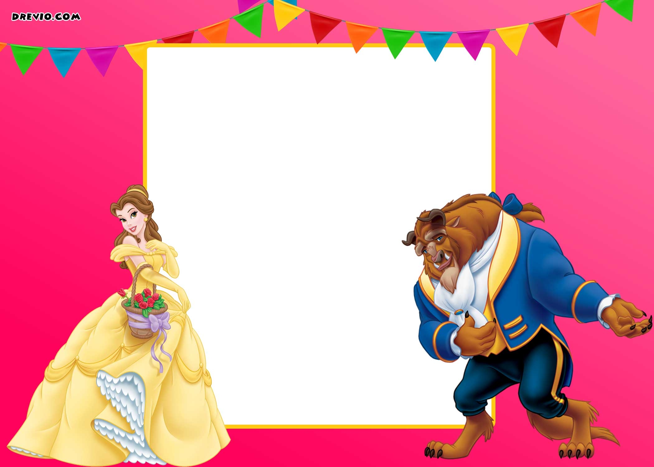 Beauty And The Beast Invitation Template