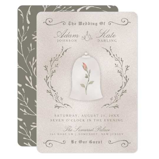 Beauty And The Beast Wedding Invitation Template Cards Design Templates