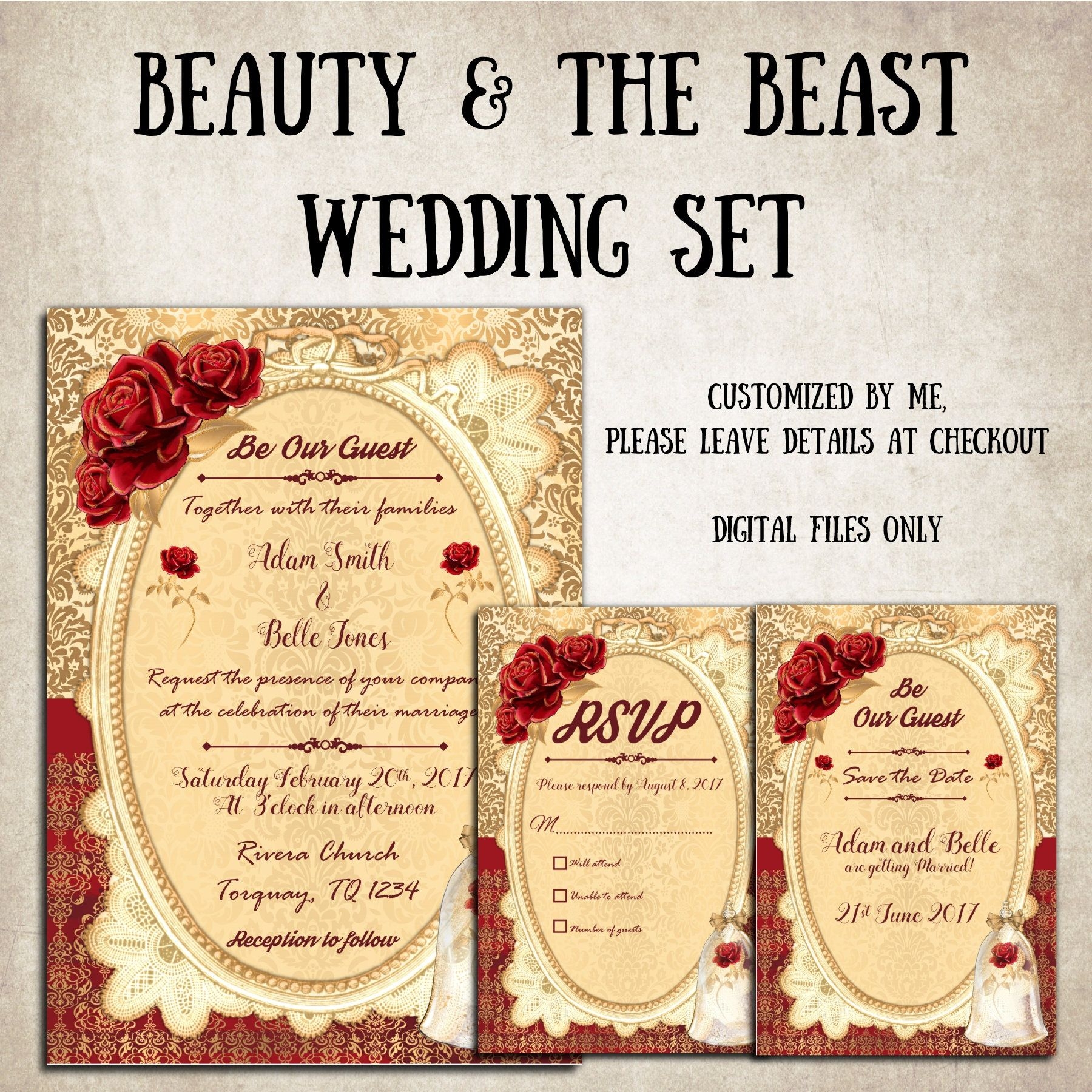 Beauty And The Beast Wedding Invitations